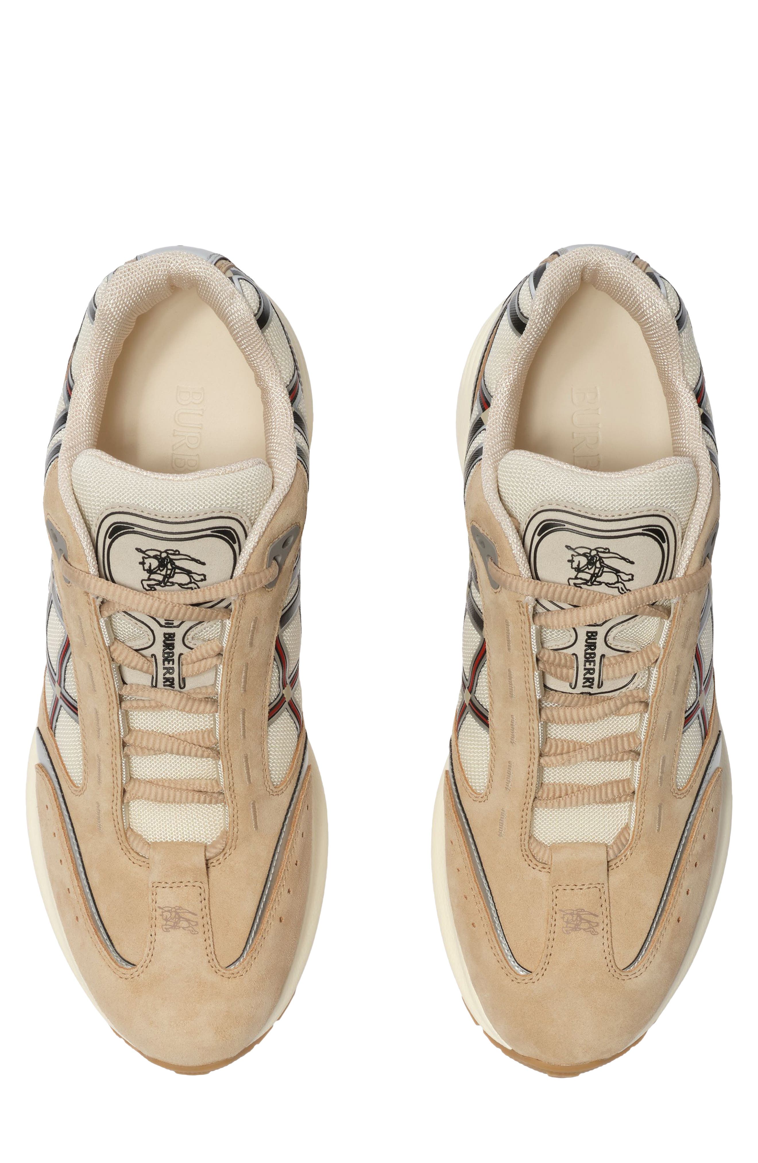 Eclipse Mixed Media Sneaker, Alternate, color, FLAX/ SILVER