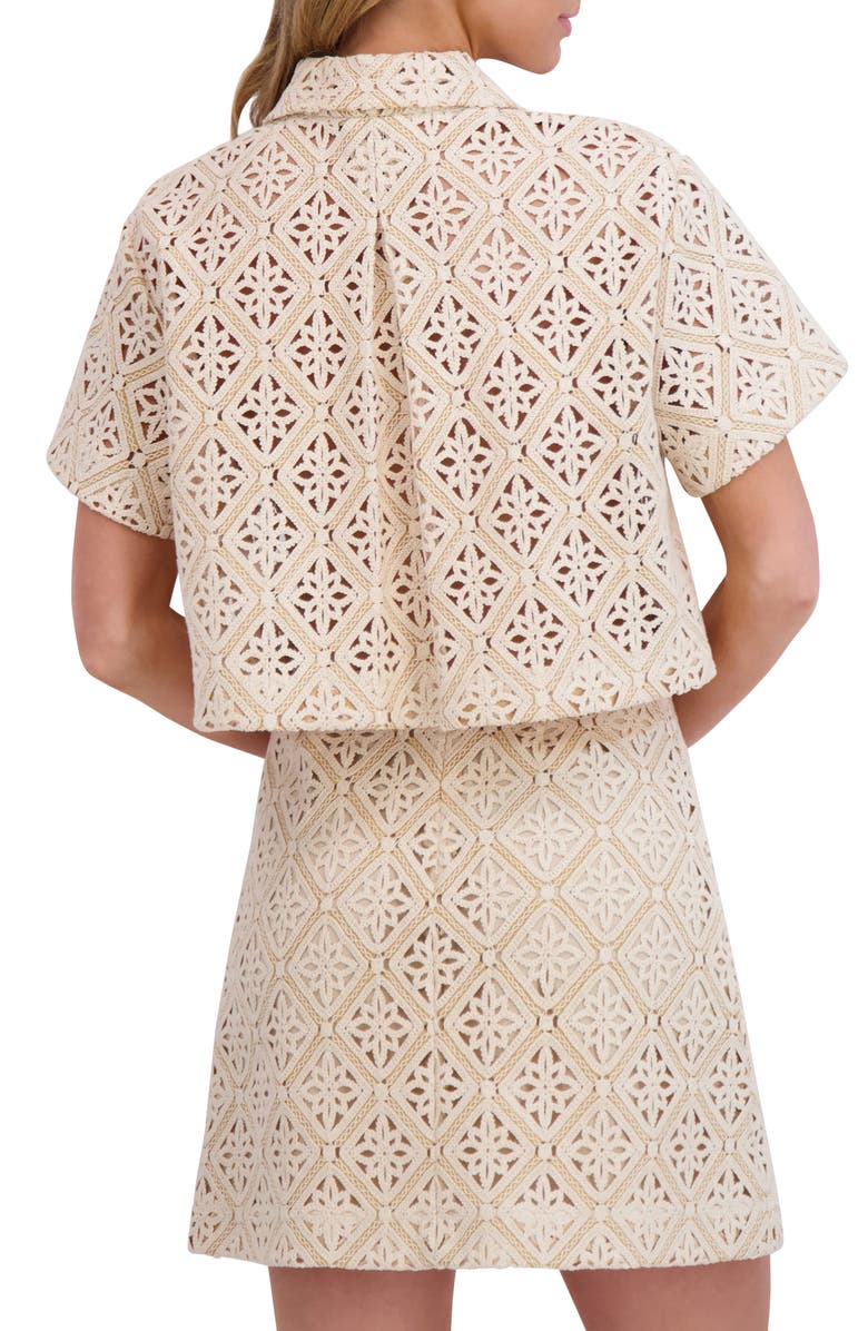 Ted Baker Open Stitch Crop Shirt, Alternate, color, Taupe Bisque