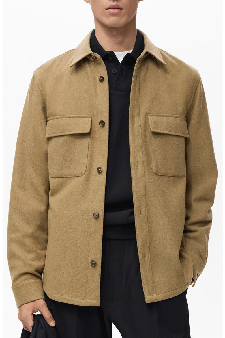 Wool Blend Overshirt, Main, color, MEDIUM BROWN