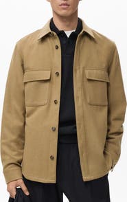 MANGO Wool Blend Overshirt