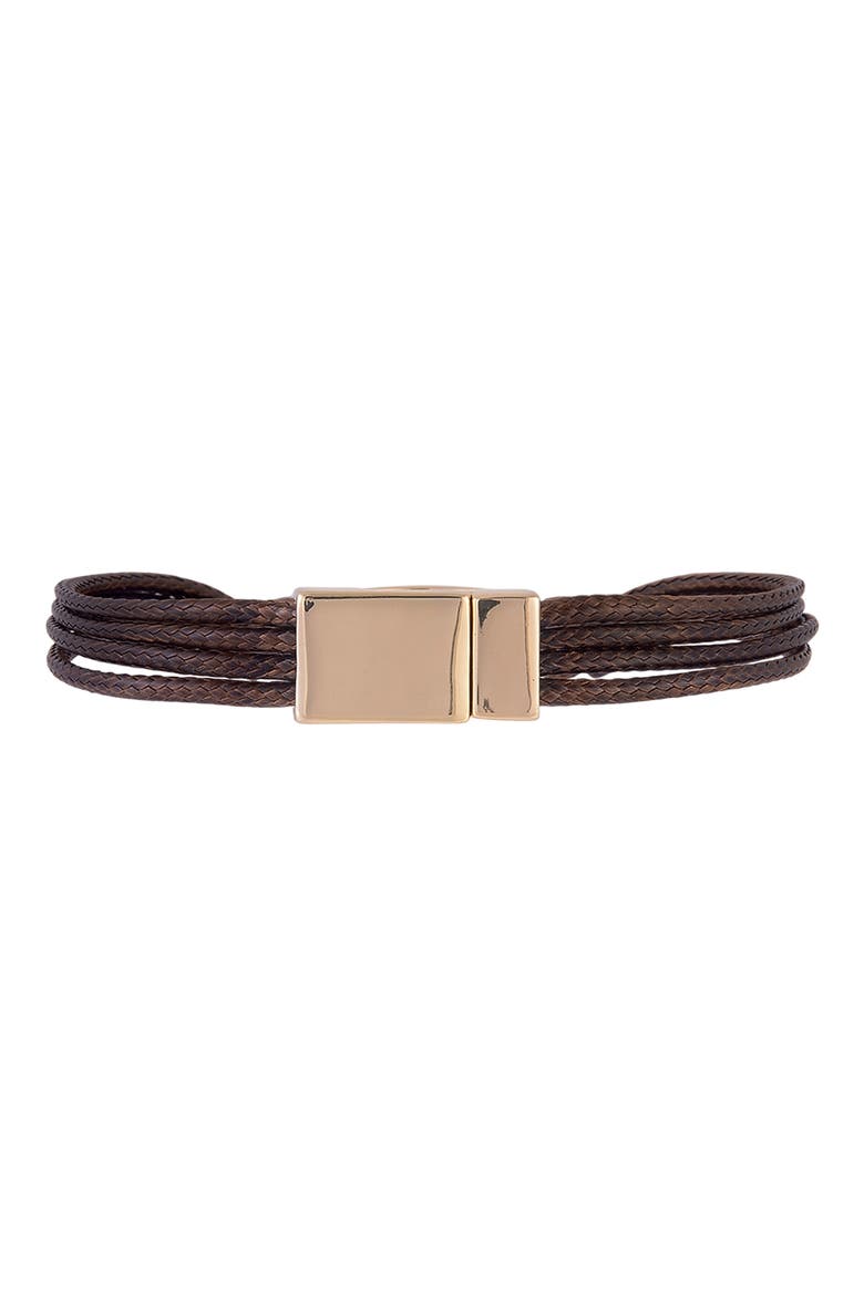 Crystal Suede Layered Bracelet, Alternate, color, BROWN