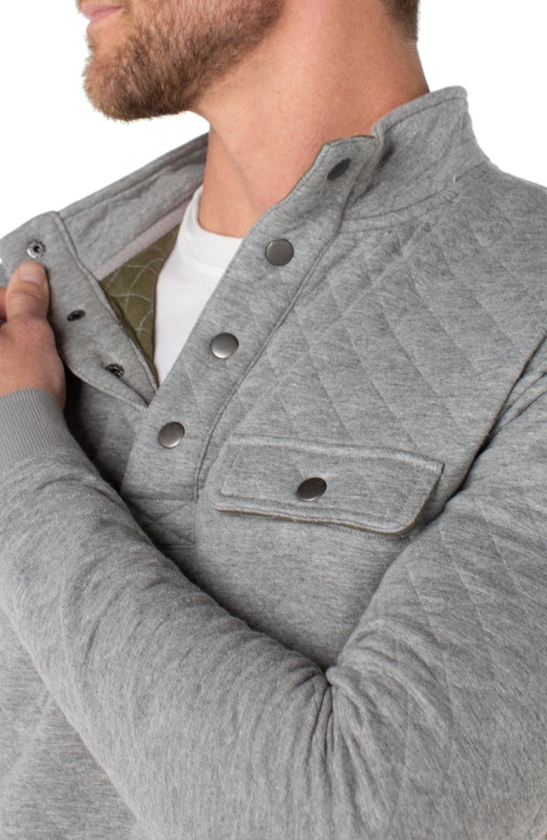 Liverpool Quarter Snap Pullover, Alternate, color, Heather Grey