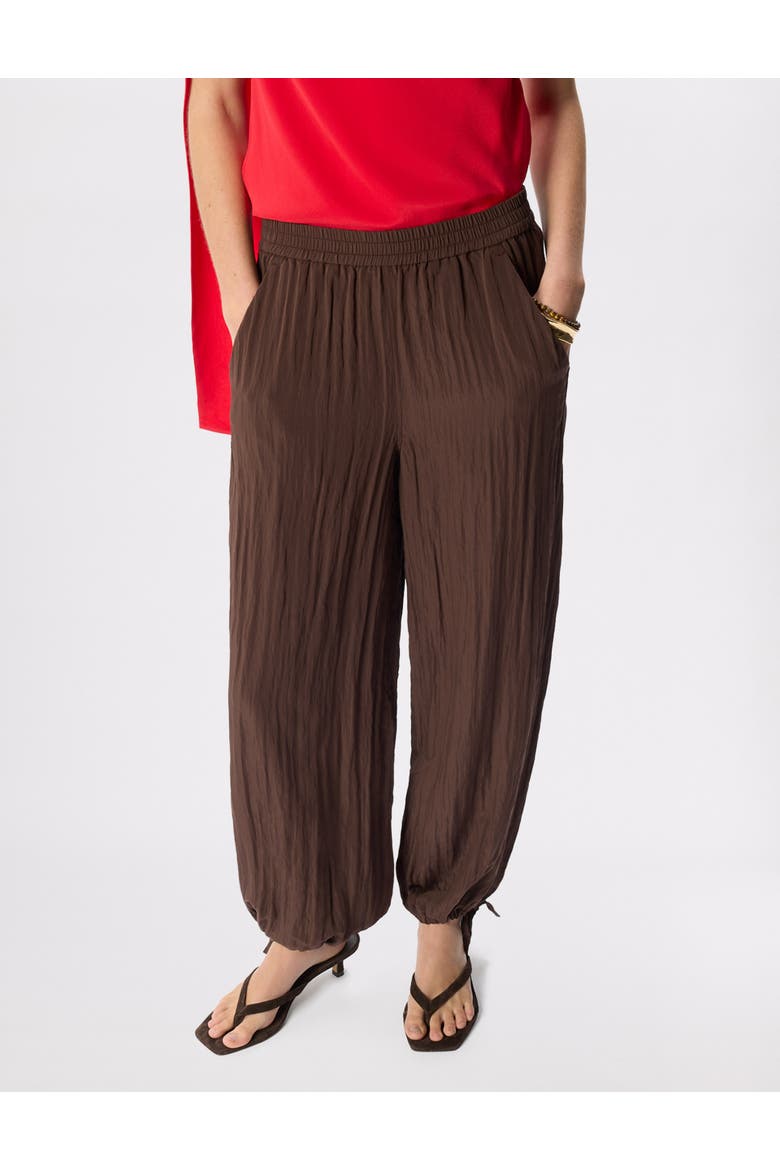 Balloon Tie Hem Trousers, Alternate, color, Brown