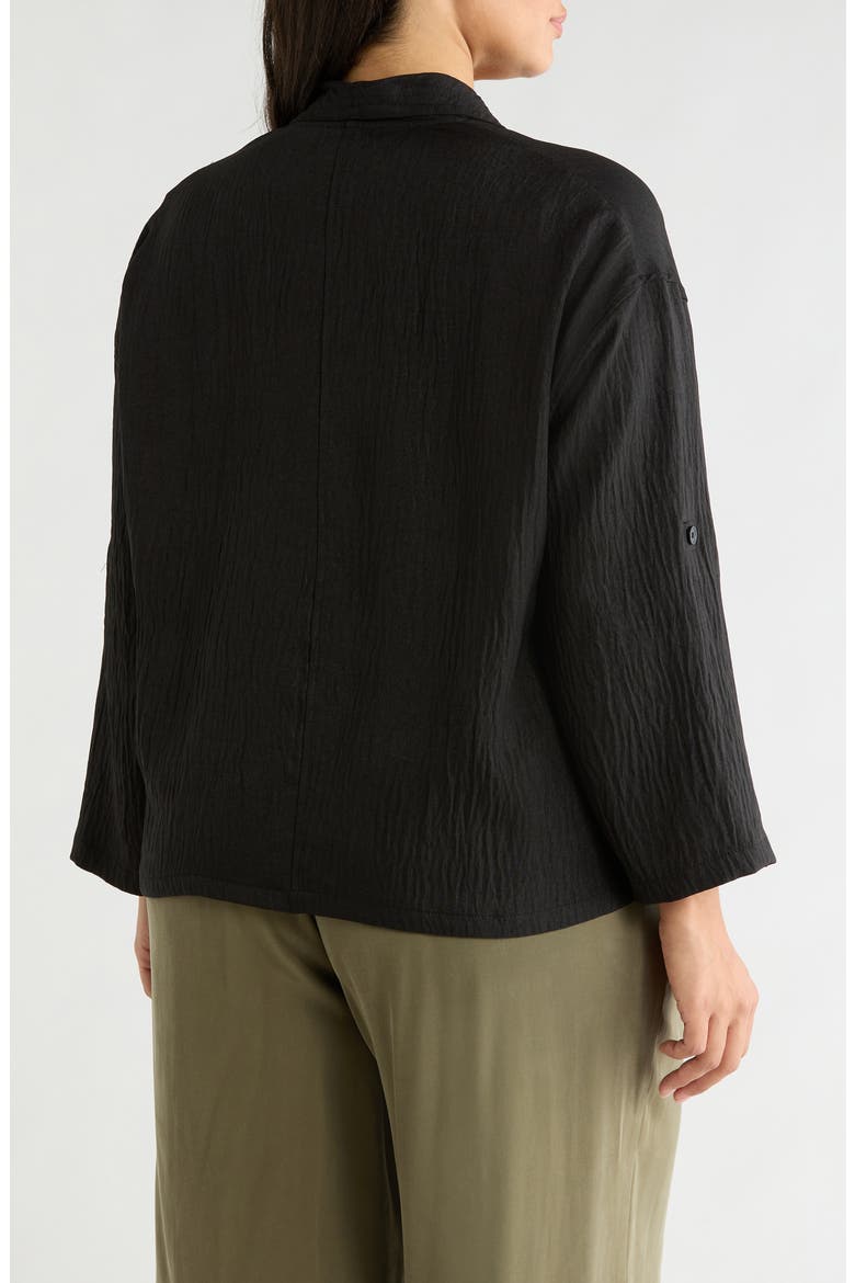 Textured Open Front Jacket, Alternate, color, BLACK