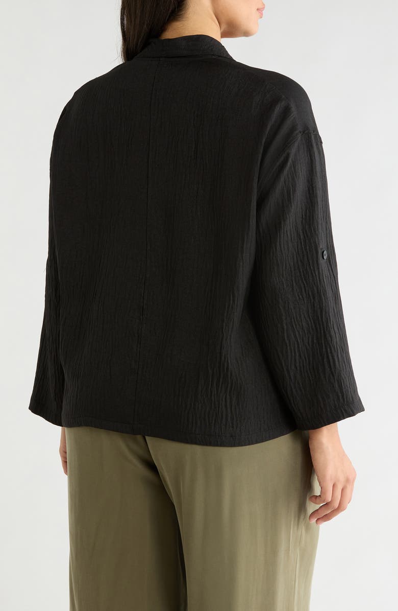 MAX STUDIO Textured Open Front Jacket, Alternate, color, Black