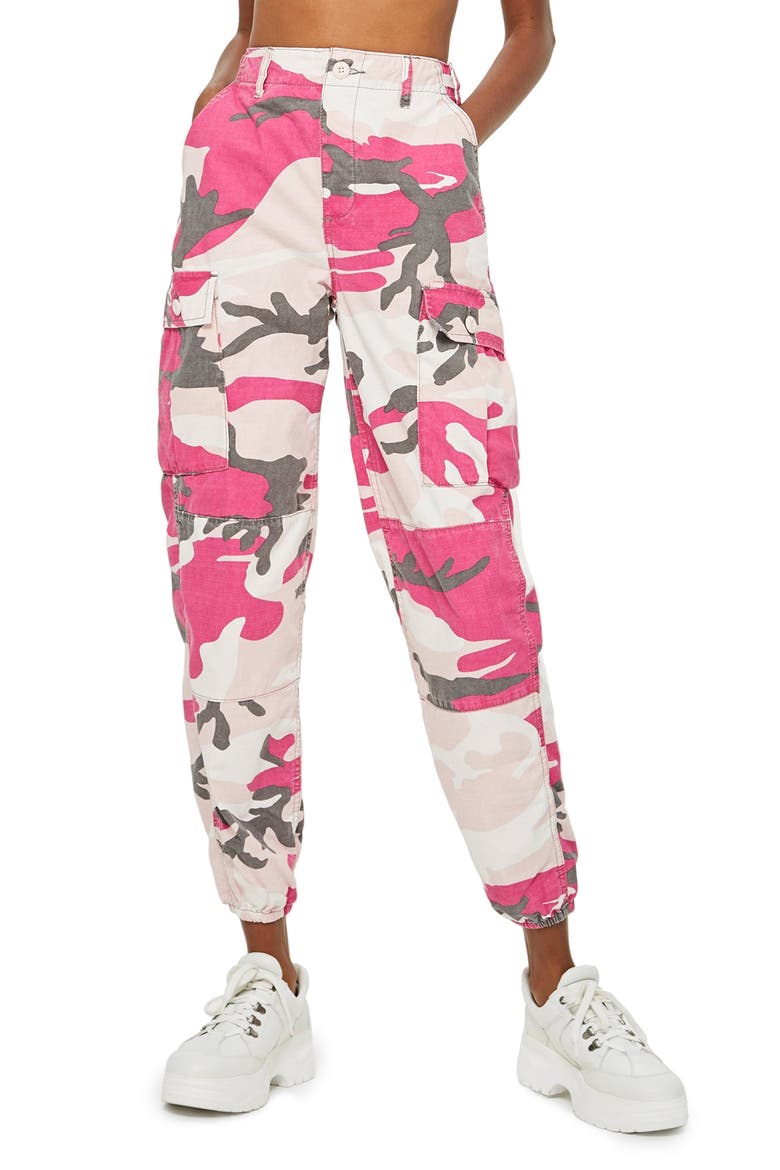 Camo Trousers, Main, color, PINK MULTI