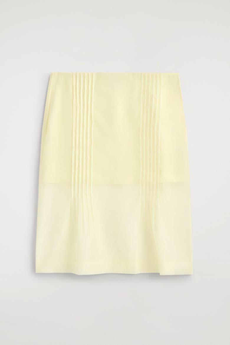 Sheer Pintucked Skirt, Alternate, color, YELLOW