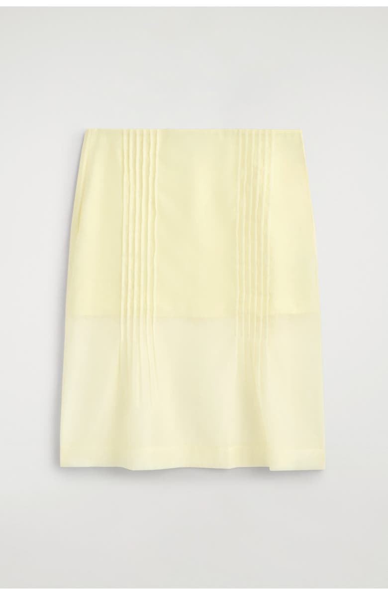 COS Sheer Pintucked Skirt, Alternate, color, Yellow