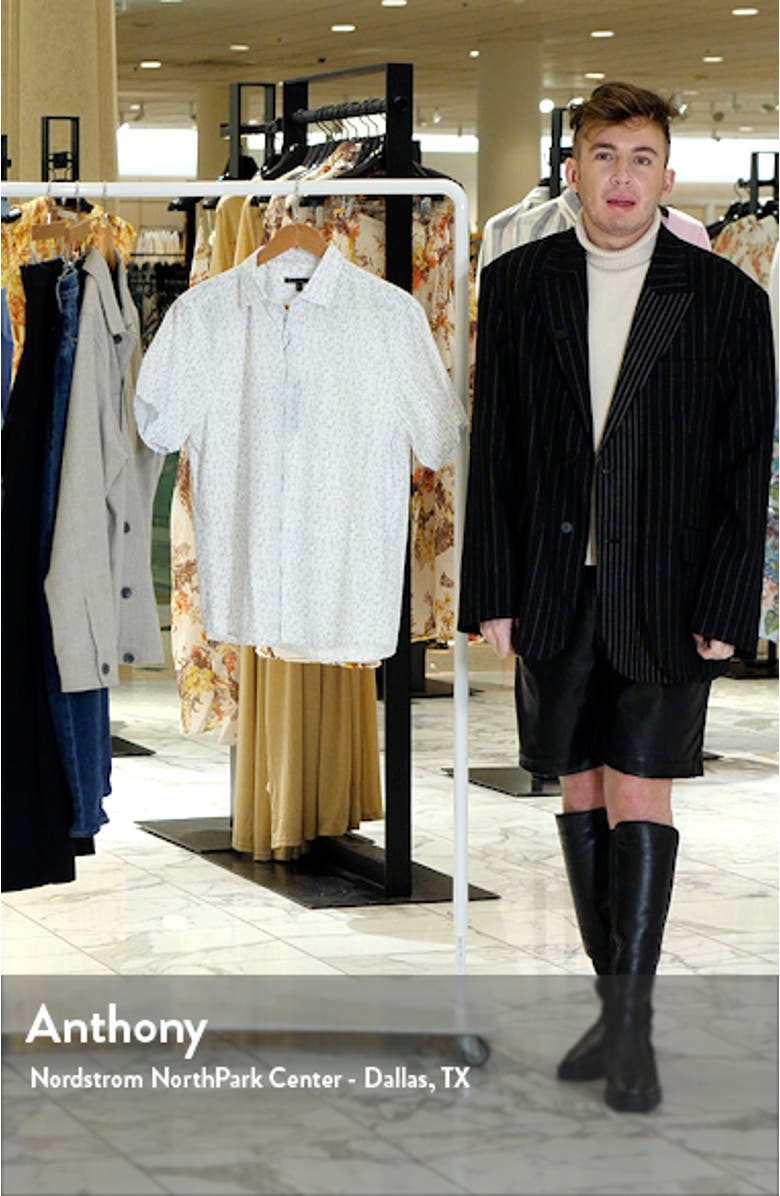 Bozeman Scratch Print Short Sleeve Button-Up Shirt, sales video thumbnail