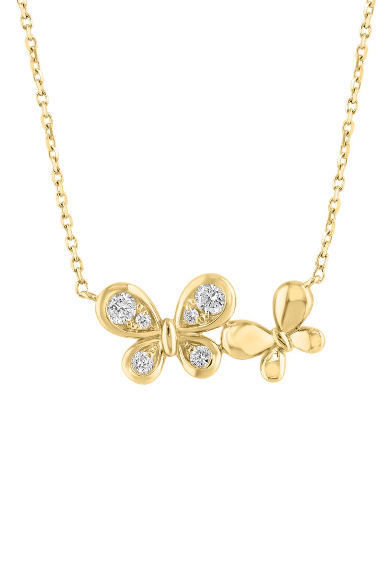Diamond Butterfly Pendant Necklace, Main, color, GOLD