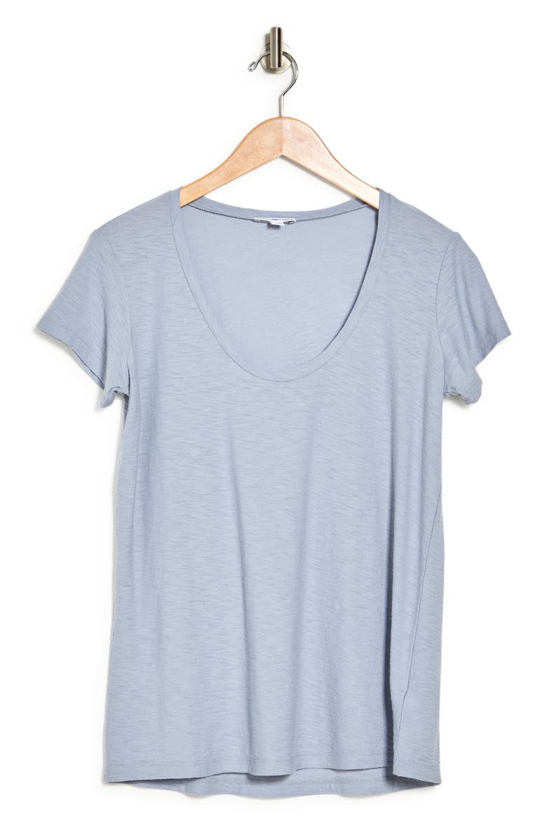 Deep V-Neck T-Shirt, Alternate, color, AURA