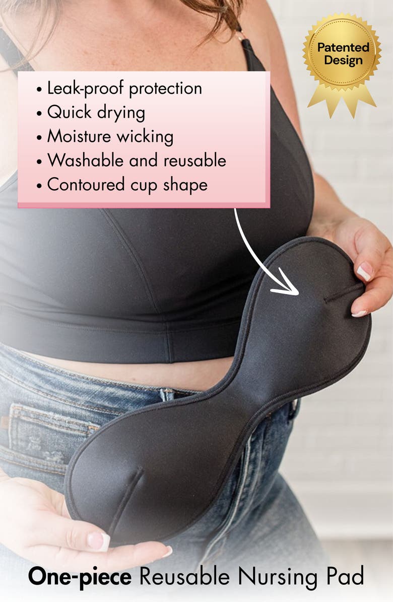 Davin & Adley Paisley Nursing Bra Liner, One piece reusable nursing pad, Alternate, color, Black