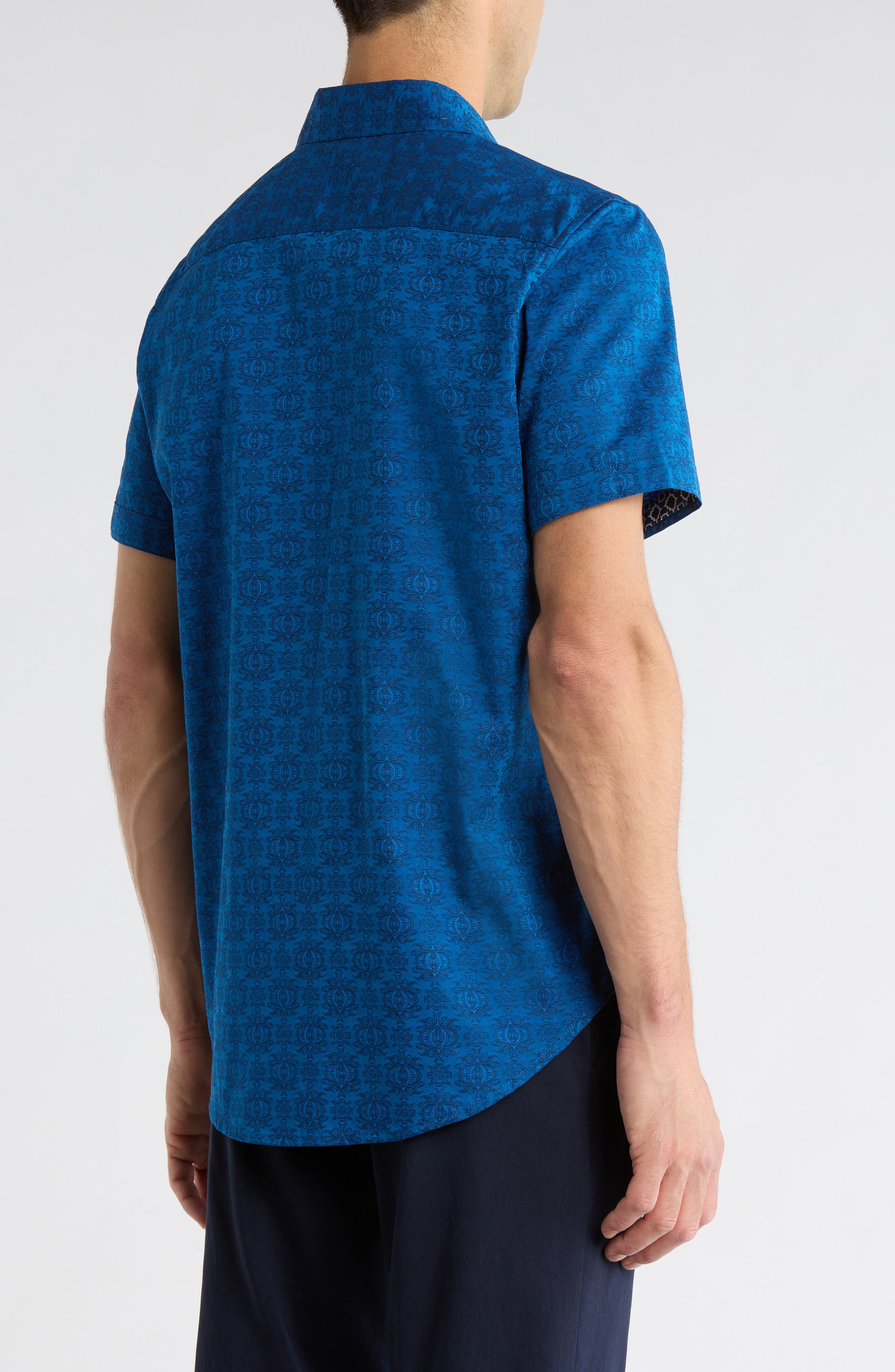 Short Sleeve Woven Button-Up Shirt - image 2
