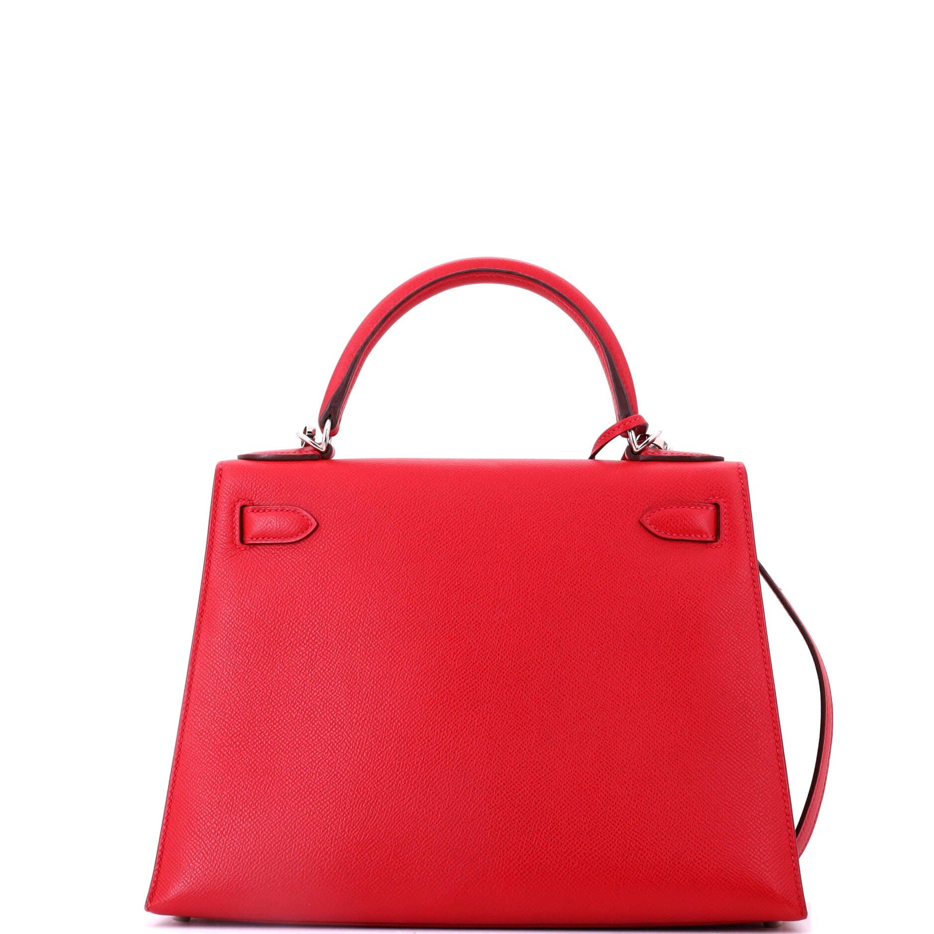 Pre-Owned Hermes Kelly Handbag Red Epsom with Palladium Hardware 28, Alternate, color, Rouge Casaque