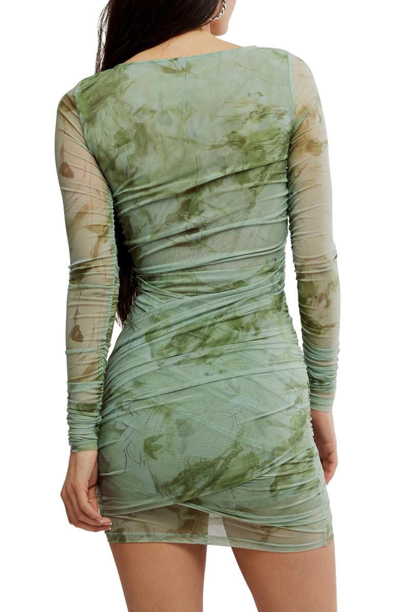 Free People Katana Long Sleeve Body-Con Minidress, Alternate, color, Sage Combo