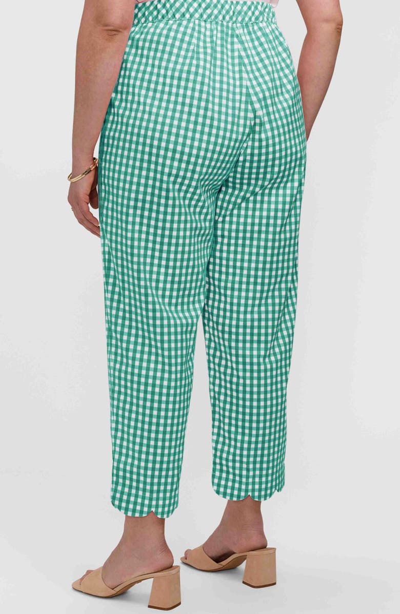 Foxcroft Elaine Scallop Hem Capri Pants, Alternate, color, Kelly Green/ White