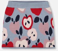 Deux par Deux Knit Skirt with Apple Heart Jacquard