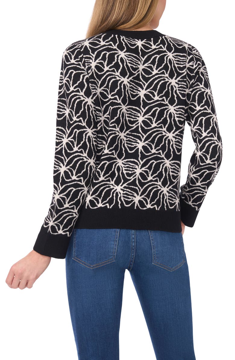 Halogen<sup>®</sup> Jacquard Crewneck Sweater, Alternate, color, Rich Black