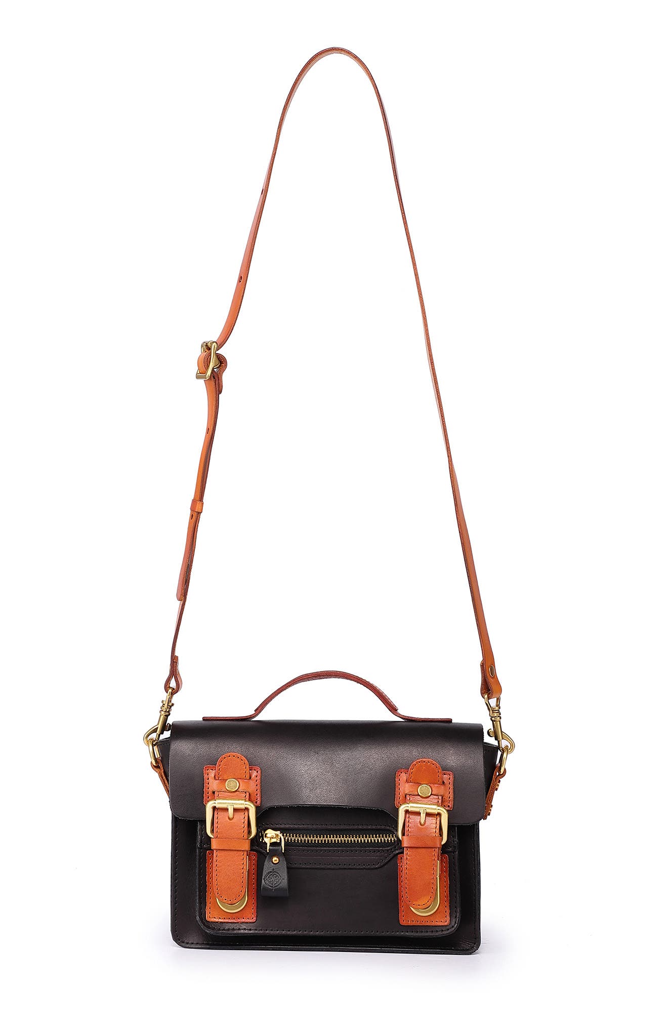 OLD TREND Aster Mini Leather Satchel, Alternate, color, Black