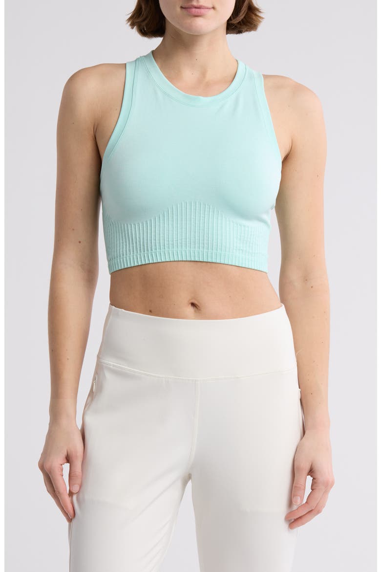 Seamless Longline Sports Bra, Main, color, HTR.BLUE NIGHT