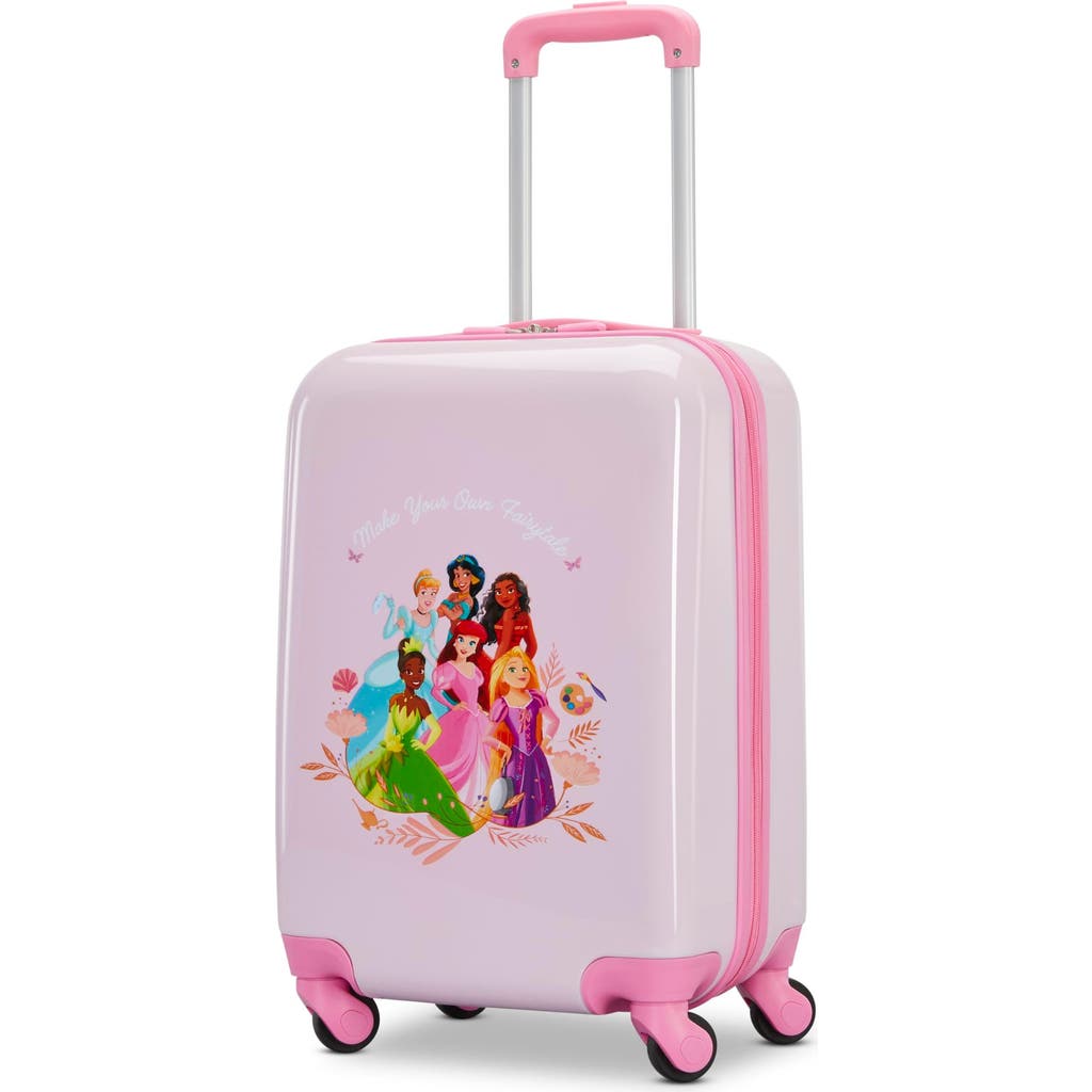 American Tourister Disney Hardside Carry On 18 Inch Luggage With Spinner Wheels In Pink