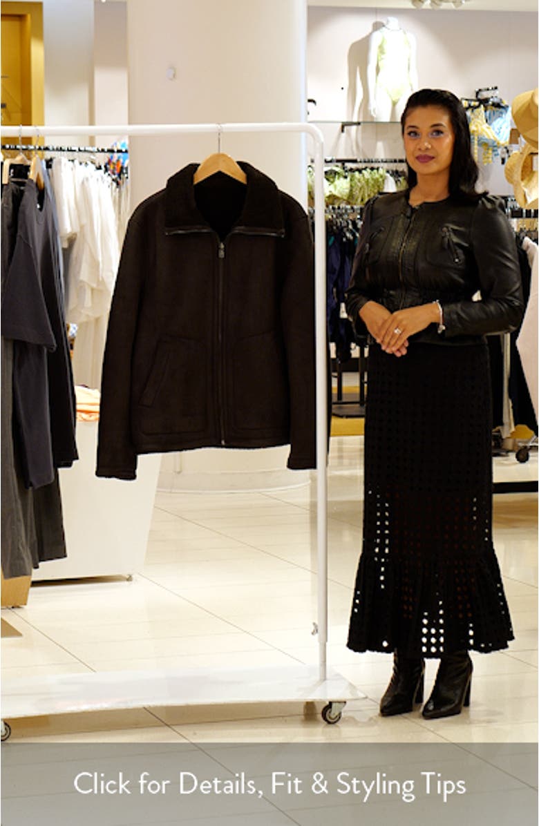 Reversible Faux Leather & Shearling Jacket, sales video thumbnail