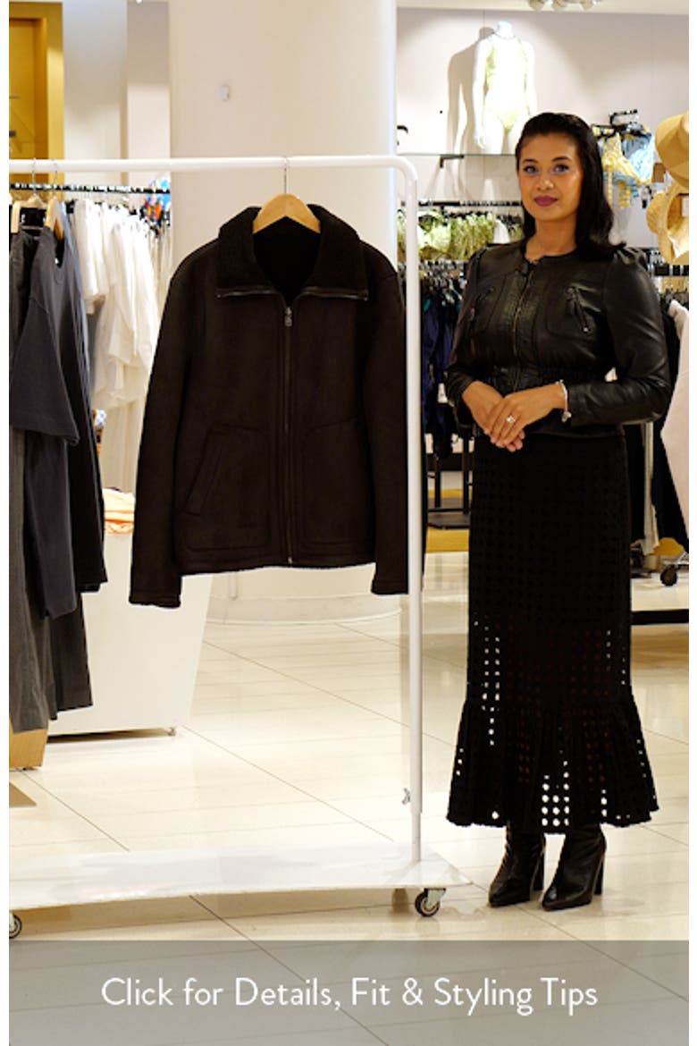 Reversible Faux Leather & Shearling Jacket video