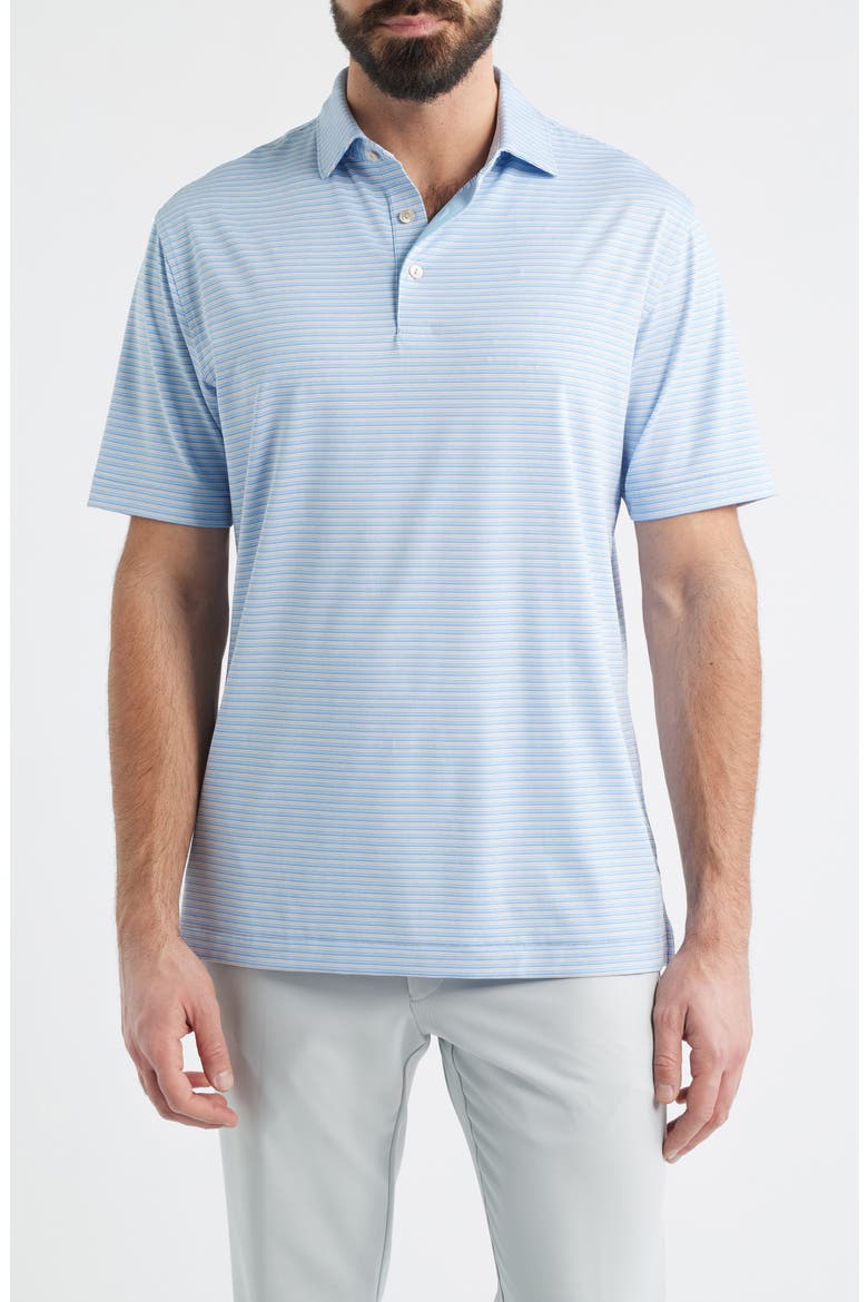 Owens Stripe Performance Jersey Golf Polo, Main, color, COTTAGE BLUE