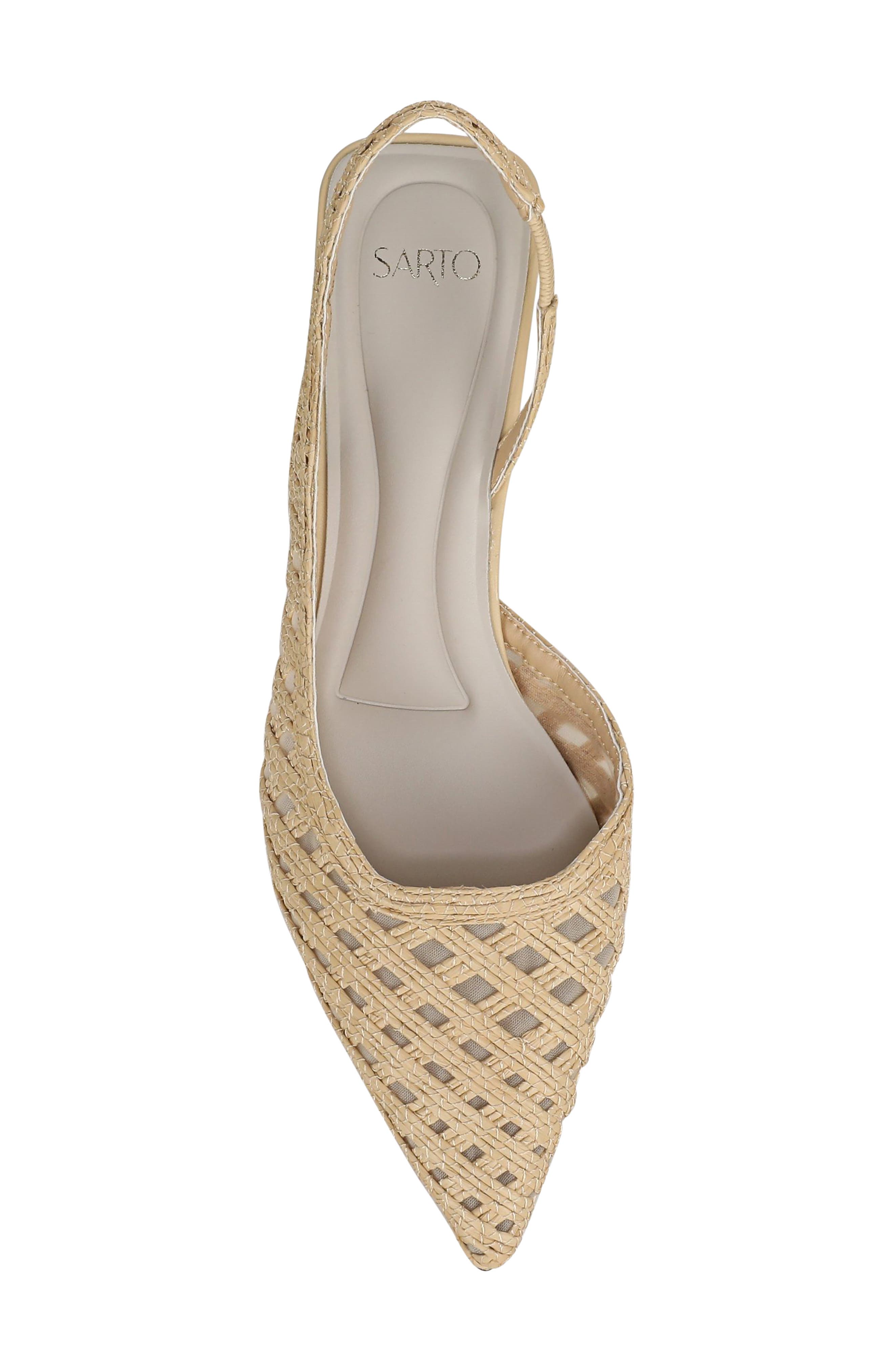 Franco Sarto Devin Slingback Half d'Orsay Kitten Heel Pump, Alternate, color, Natural