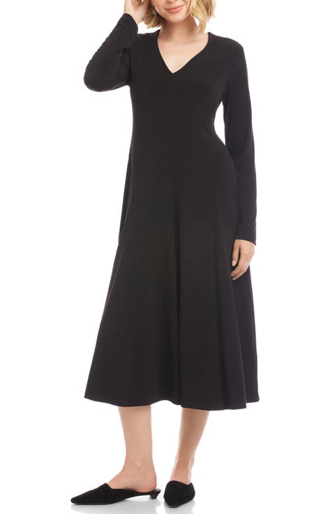 Kate Long Sleeve Jersey Midi Dress