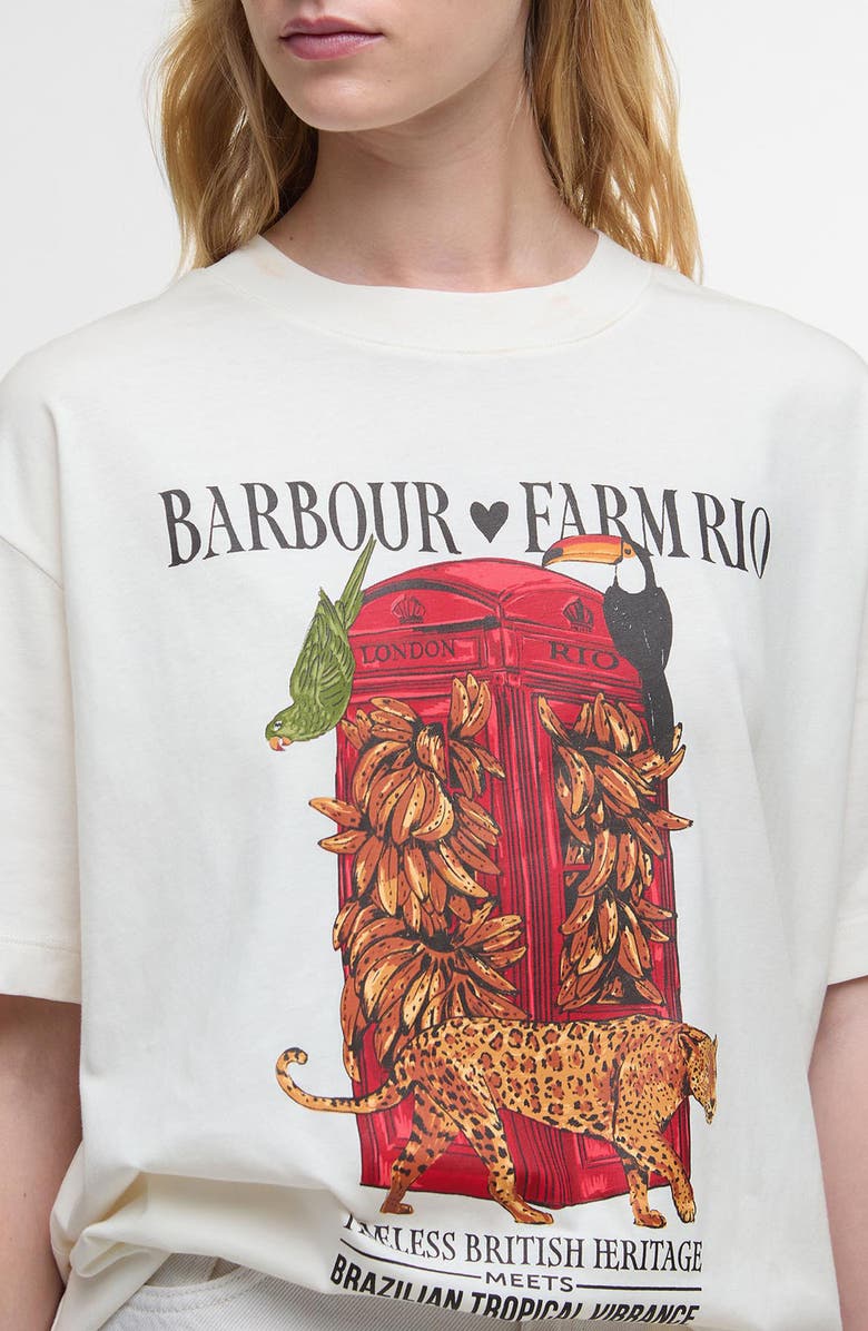 Barbour x Farm Rio Maria Clara Graphic T-Shirt, Alternate, color, Off White