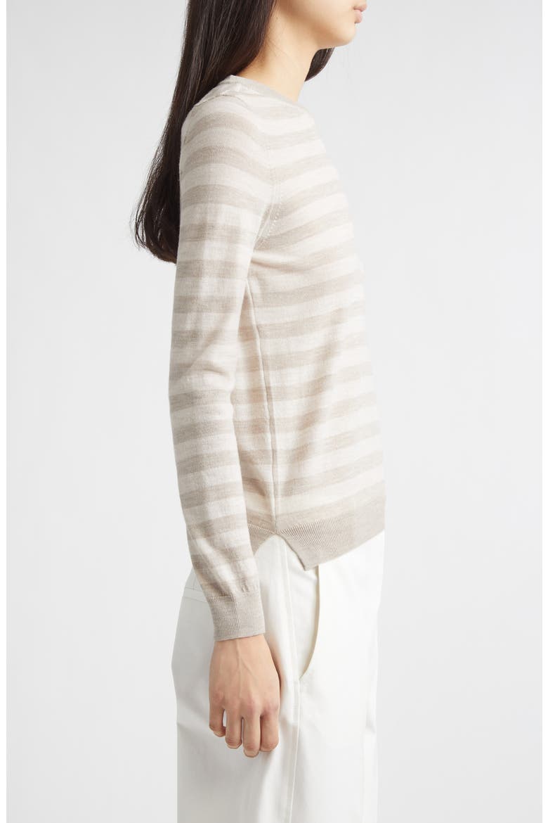 Greta Stripe Wool Sweater, Alternate, color, STONE STRIPE