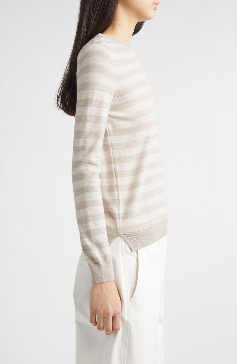 PARTOW Greta Stripe Wool Sweater, Alternate, color, Stone Stripe