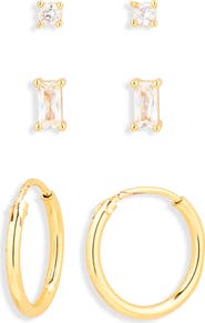 ARGENTO VIVO Victoria Set of 3 Cubic Zirconia Earrings