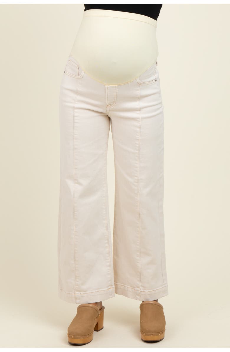 PinkBlush Front Seam Wide Leg Maternity Jeans, Alternate, color, 