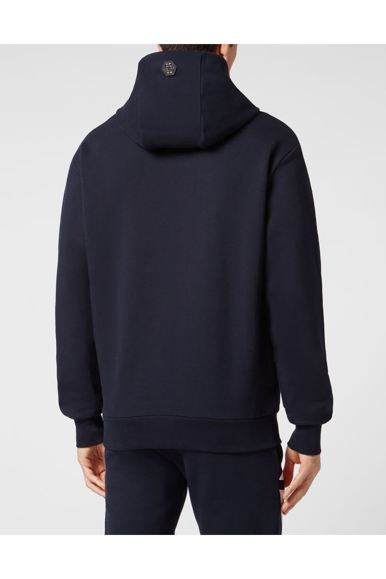 Hoodie Sweatshirt Hexagon Men, Alternate, color, bluenavy/white