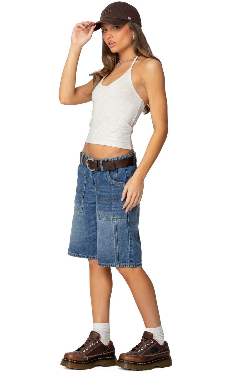 EDIKTED Maybell Halter Top, Alternate, color, Gray-Melange