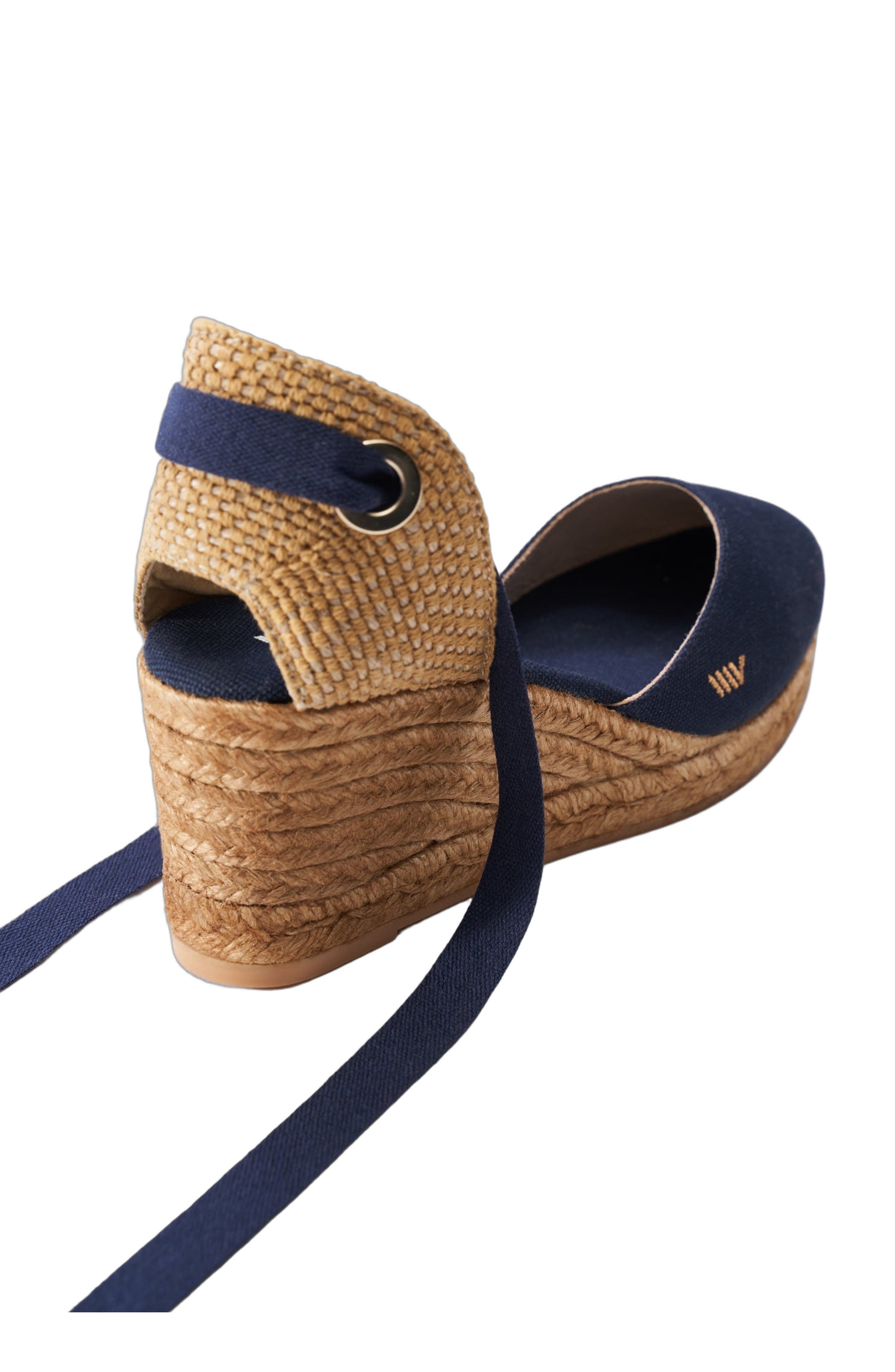 Sagaro Canvas Espadrille Wedges, Alternate, color, Navy Blue
