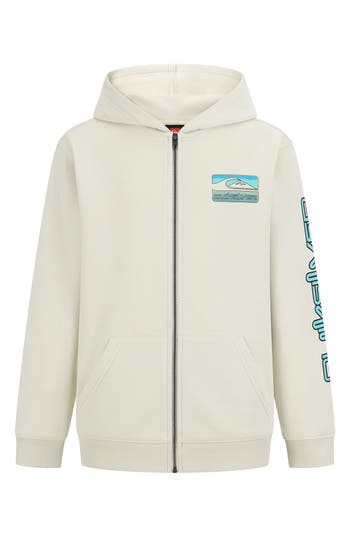 Quiksilver Kids' Half Step Full Zip Hoodie In Silver