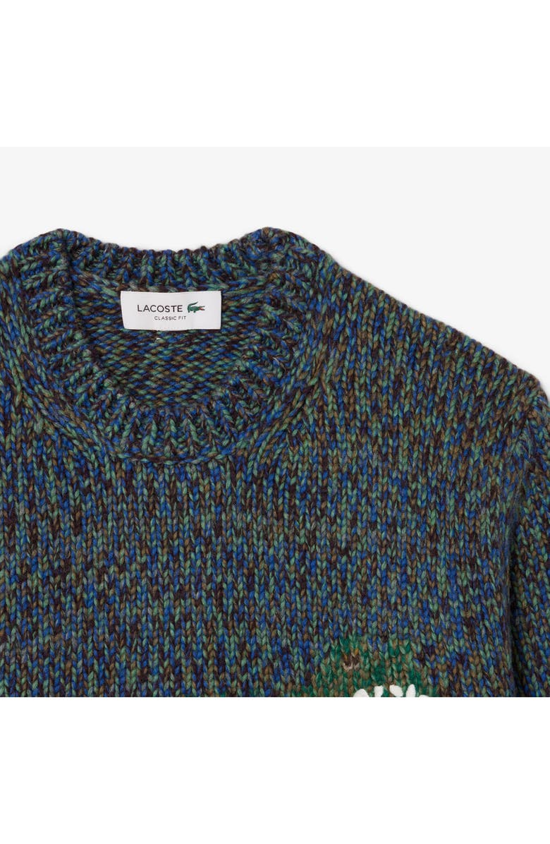 Lacoste Classic Fit Crocodile Intarsia Sweater, Alternate, color, Bleu France Mouline