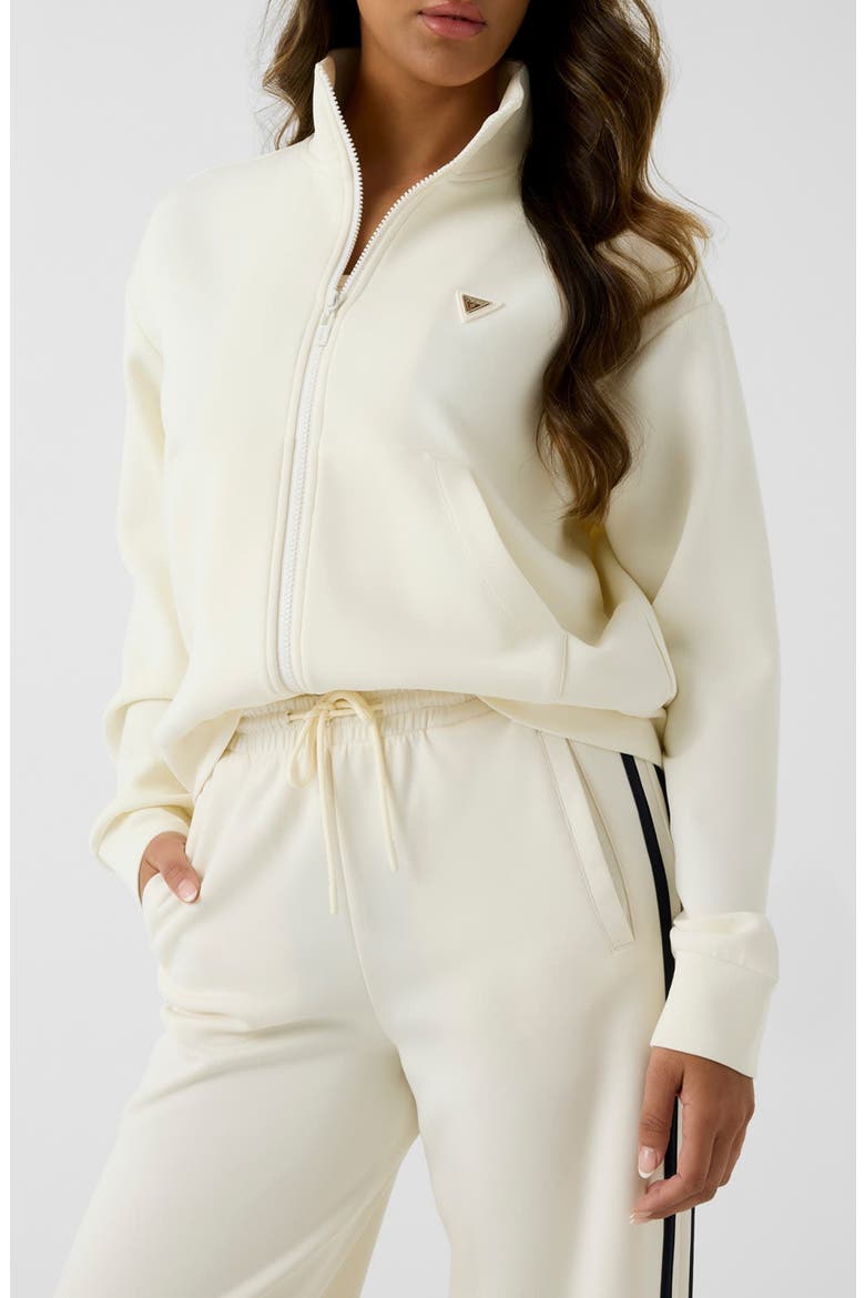 Olympe Front Zip Jacket, Main, color, LIGHT IVORY