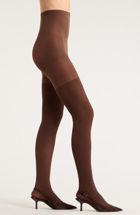 Faux Thigh High Rib Tights