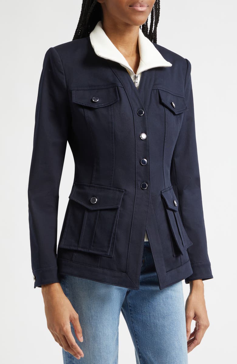 Veronica Beard Pendle Dickey Linen Jacket, Alternate, color, Navy