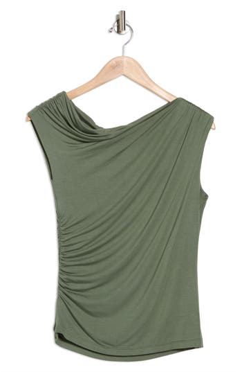 Renee C Off The Shoulder Knit Top In Green
