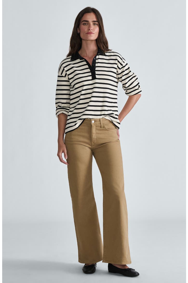 Florida High Waist Wide Leg Jeans, Alternate, color, DARK KHAKI DENIM