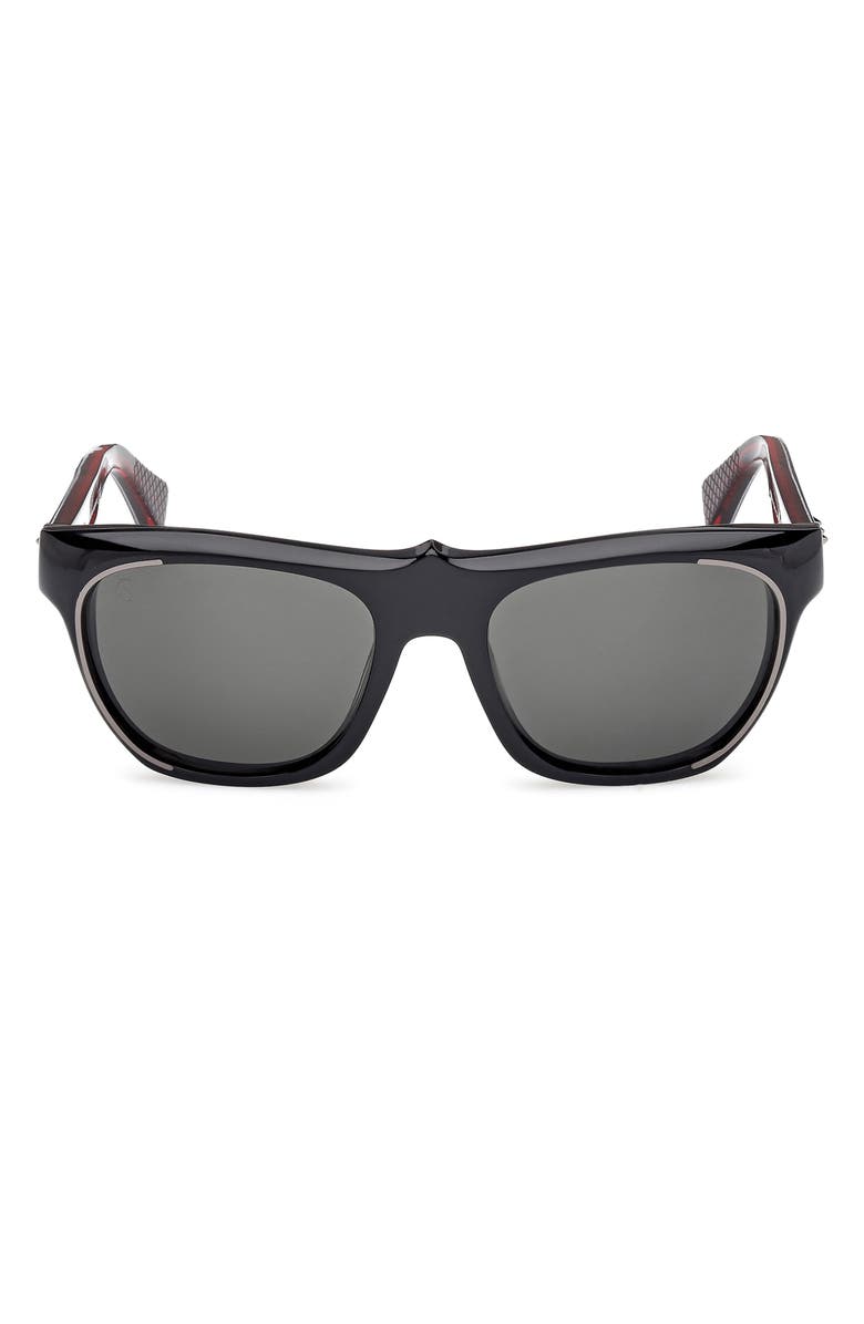 Christian Louboutin Georges 55mm Square Sunglasses, Main, color, Black / Gunmetal / Zeiss Smoke