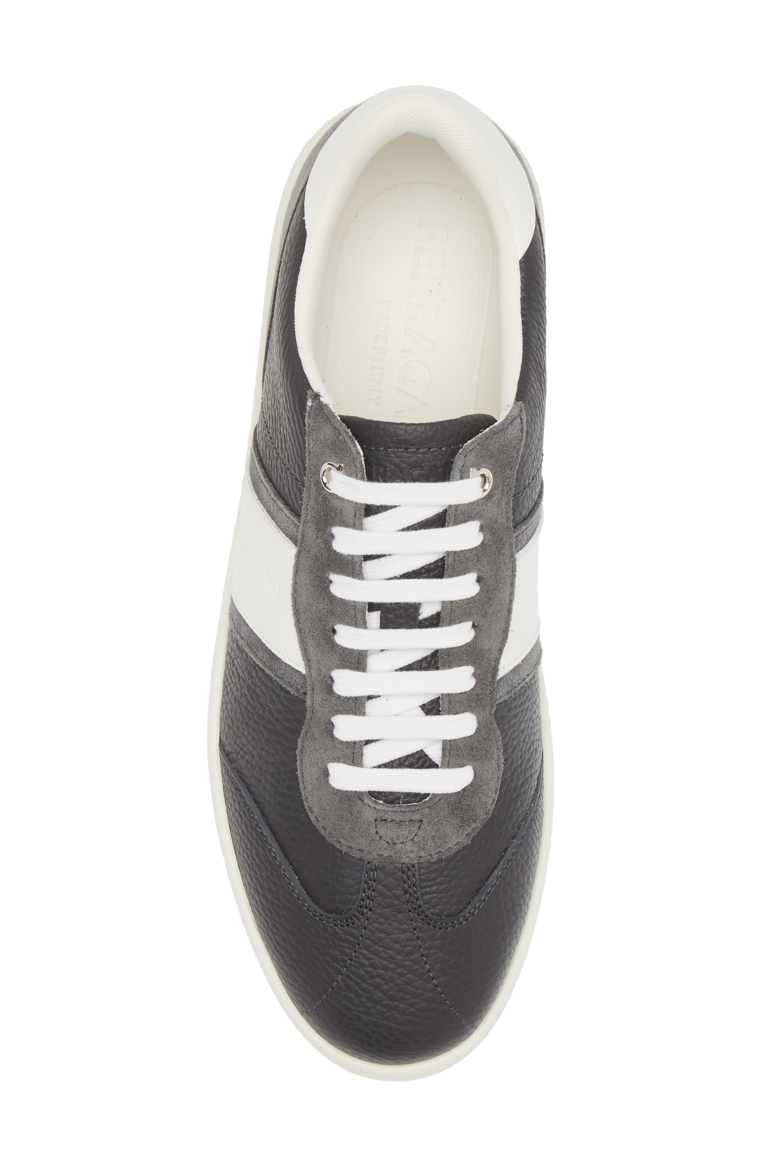 FERRAGAMO Achille 1 Low Top Sneaker, Alternate, color, Stromboli Sand Bianco Ottico