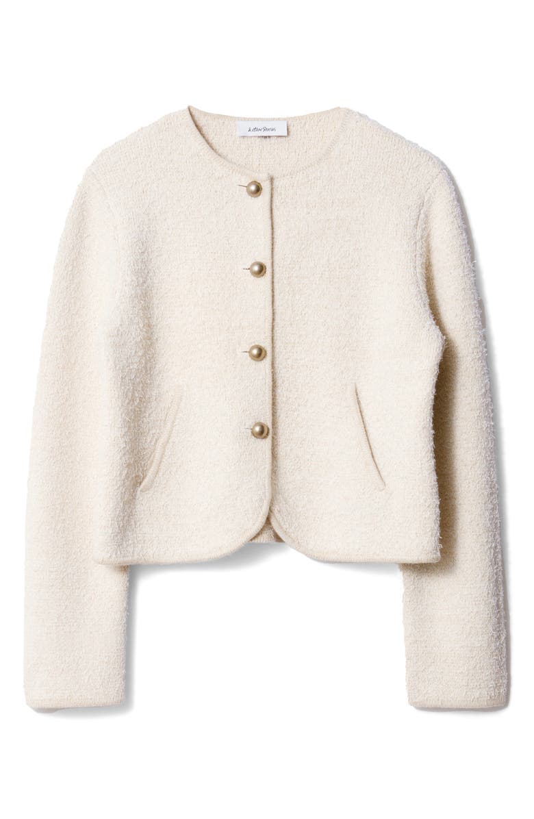 & Other Stories Glitter Cotton Blend Cardigan, Alternate, color, 