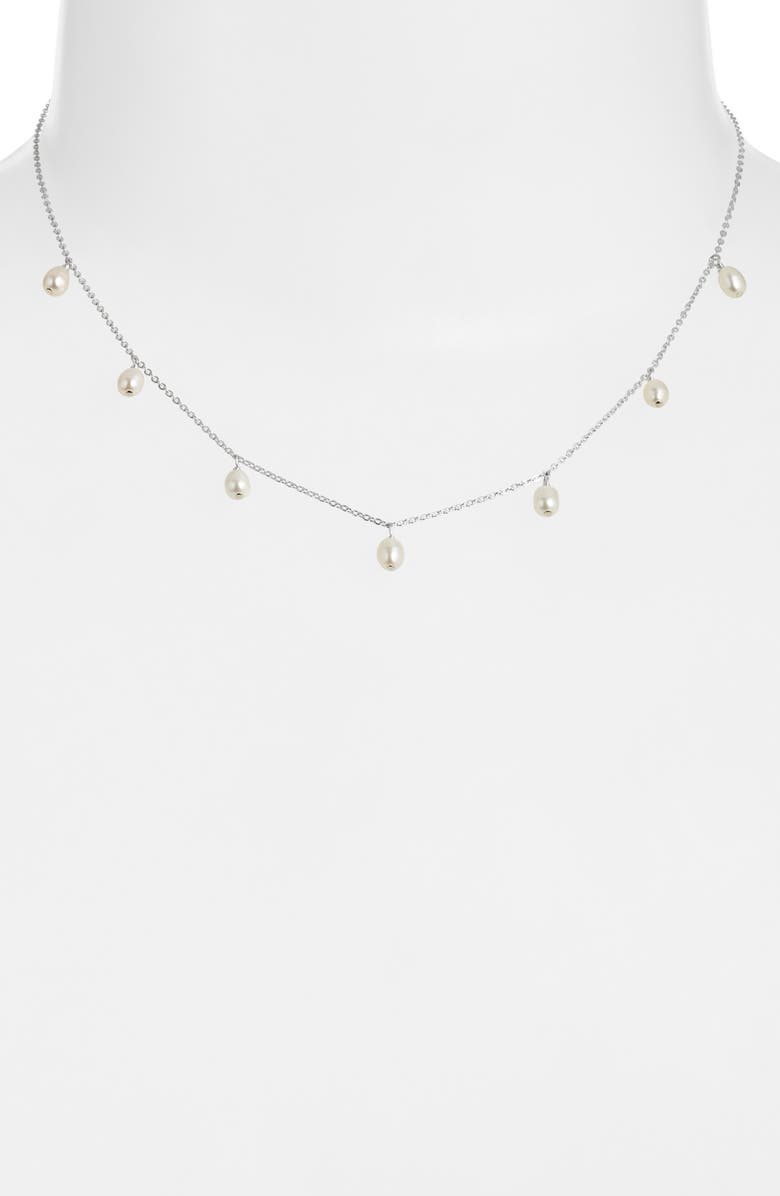 Set & Stones Meri Freshwater Pearl Chain Necklace, Alternate, color, Silver