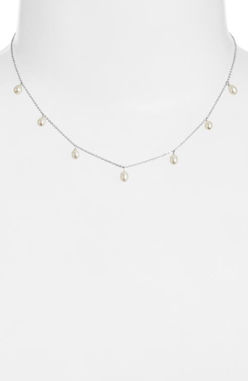 Set & Stones Meri Freshwater Pearl Chain Necklace In Silver